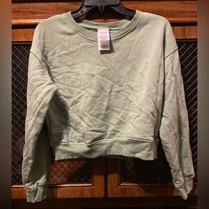 Women's sage Green Sweatshirt crop top size L